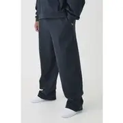 Mens Black Plus Smart Interlock Relaxed Fit Trousers