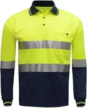 Construction Vest Stretch and Quick-Drying Long-Sleeved Reflective Clothing Colorblock Anti-Dirt Road Traffic Safety Compassionate Safety Vest mesh (Color : A, Size : XL)