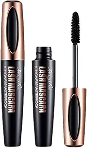 4D Silk Fiber Lash Mascara Waterproof Long Lasting and Smudge-Proof, Lengthening and Thick, Black Voluminous Eyelashes