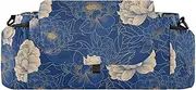 miaozhen Navy Blue Gold Peony Floral2 stroller accessories organizer baby caddy large zip pocket organizador para carreola accesorios para carros de