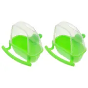 2 Pcs Splash-proof Bird Food Box Transparent Feeder Bowl for Birds