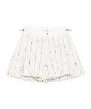 Elastic waist shorts 1,2,3 white