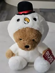 Russ Festive Holiday Teddy Bear Snowman Christmas Plush 12" NEW