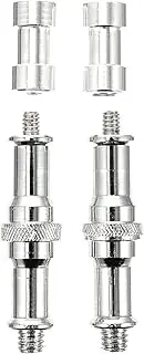 Veemoon 2Sets Threaded Screw Adapter for Tripods Spigot Connector for Light Stands Durable Easy to Install for Sports Cameras Total