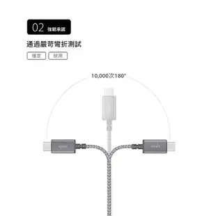 北車 Moshi Integra™ 強韌系列 USB-C To USB-A 耐用 充電 /傳輸線  編織線（0.25 ）