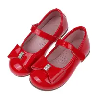 在飛比找PChome24h購物優惠-《布布童鞋》台灣製喜洋洋貴氣蝴蝶結亮面紅色兒童公主鞋(16~