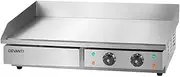 Devanti BBQ Grill, 4400W Electric Griddle Oil Heater Frying Pan Hot Plate Frypan Home Kitchen Restaurant Appliances Countertop, Double Zones Cooking Stainless Steel Portable Silver