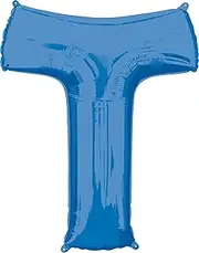 Anagram SuperShape Letter T P50 Foil Balloon, 86 cm Length, Blue