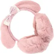 [MOBUTOFU] Plush Earmuffs with Bow Design Lightweight Ear Warmers for Adults Stylish Ear Protection for Cold Weather for Outdoor Activities and Fashionable Looks