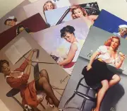 Junk Journal Gil Elvgren Art cards - Reversible Set Of 10 Mixed Lot