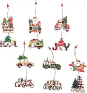 [CIMAXIC] Hanging Xmas Tree Ornament 12pcs Wooden Decorations Christmas Tree Decor for Home Xmas