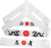 [Luxshiny] Japanese Samurai Headband Karate Sports Headwear Wide for Women Men Fitness Accessory