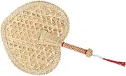 HYTROVE Summer Handheld Fan Handwoven Straw Decorative Fan for Wedding Home Beach