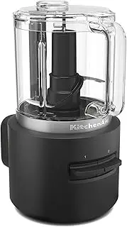 I KitchenAid Go I Portable Electric Food Processor Chopper for Processing Fruit, Vegetables, Raw Meat I 1.18L I with Battery I Black