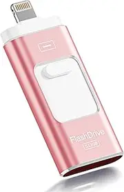 ROSPE USB Stick 512GB for iPhone, MFi Certified Lightning Memory Stick, 3-in-1 Flash Drive for iPhone/iPad/Android/PC, USB 3.0 High-Speed Photostick Thumb Drive Transfer Photos Videos, Rose Pink