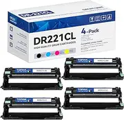 BRDR221CL(BK/M/Y/C) Drum Unit Replacement for Brother MFC-9130CW MFC-9340CDW MFC-9330CDW HL-3140CW HL-3170CDW DCP-9015CDW DCP-9020CDN Printer (4-Pack, No Toner)