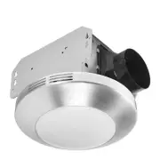 HOMEWERKS Bath Fans 13"x7.75" Flush Mount Integrated LED Round Brushed nickel