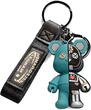 [ALITAAU] Stylish Half Body Dissected Mechanical Bear Keychain Pendant with Wrist Strap Key Ring: Cool for Men Women Boys Girls Girlfriends Boyfriends.