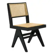 [James Lane] Azul Dining Armless Chair Black and Rattan