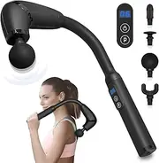 Professional Smart Bent-Head Massage Gun | Deep Tissue Massager for Athletes & Full-Body Relaxation 6 Adjustable Speeds | 4 Interchangeable Heads | Aussie-Friendly Design | Ideal for Muscle Recovery & Pain Relief