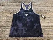 Under Armour Project Rock Mens M Muscle Mesh Tank Do Not Go Gentle Purple $50