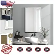 Sleek 20x28 Inch Frameless Silver Mirror - Anti-Rust & High Definition Image