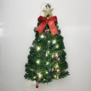 Lighted Christmas Tree Xmas Wall Mounted Space Saving W / LED Lights