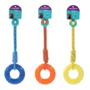 P&C Donut Tugger Ring w Rope Dog Pet Toy Squeaky Training Playing Toy 45x14CM