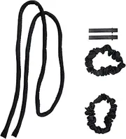JIEHU Thin Heatless Curlers, Heatless Curling Rod Headband, Hair Curler Headband for Short and Long Hair No Heat (Black)