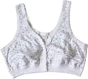 [TOSOFT] Elderly Womens Front-Close T-Shirt Bra Seniors Granny Comfy Pure Cotton Wireless Snap Closing Everyday Vest Bras