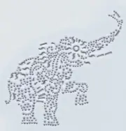 Elephant Iron On Transfer Rhinestone Rhinestud Design Hot Fix Motif
