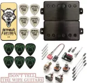 EMG F JH SET JAMES HETFIELD BRUSHED BLACK CHROME FLOYD SPC SHORT POTS 30 PICKS
