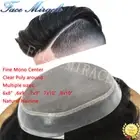 Mens Toupee Human Hair Piece Fine Mono Toupee for Men Hair Units for Mens Wigs