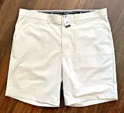 Johnnie O NWT Men's 54 Chino Shorts Stone Beige Flat Front Mulligan Big NWT $95