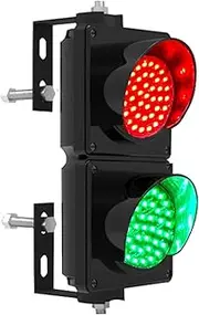 Industrial Traffic Light IP65 Waterproof Signal Lamp Light, 4inch Traffic Signal Light 2 Red/Green, for Intersections, Factories, Schools, toll Booths