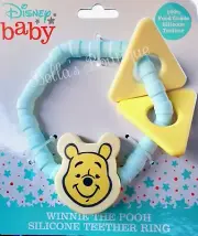 DISNEY BABY WINNIE THE POOH RATTLE AND SILICONE TEETHER RING.