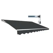 NNEDSZ Motorised Outdoor Folding Arm Awning Retractable Sunshade Canopy Grey 5.0