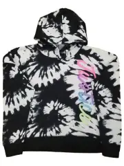 Justice Black & White Tie Dye Rainbow Hoodie Sweatshirt Sweat Shirt