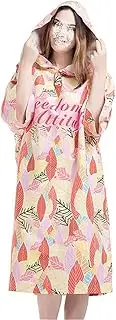 SHTFFW Beach Bathrobes Towel for Adults Women Changing Robe Swim Towel Hood Poncho Quick Dry, One Size Fit All