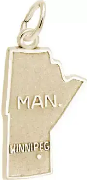 Gold-Plated Sterling Silver Manitoba Map Charm by Rembrandt