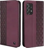[CXTcase] Case for Samsung Galaxy A13 4G/A13 5G/M13 5G/A04S/A04, Shockproof PU Leather Flip Folio Cover with Card Slots, Magnetic Wallet Case for Samsung Galaxy A13, Wine Red