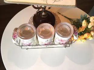 《浪漫藝術家居》韓國進口Chulkiart玫瑰陶瓷三件密封罐 儲物罐