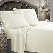 Kingtex 1800 Thread Count Ultrasoft Sheet Set, King, Ivory
