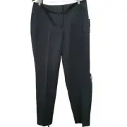 Nine West Dress Pants Womens Size 10 Black Pin Stripped Gray Stripes Career