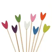 BambooMN Bamboo Colorful Tulip Flower Picks Skewers, Varies Colors and Sizes