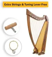 32 Strings Irish Harp Rosewood Musical Instruments Harp Extra String Set,Key,Bag