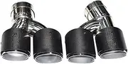 Compatible For BMW 5 Series G30 G31 2018 To 2023 Exhaust tip Upgrade Forged Carbon Fiber Logo Black Muffler Tip Nozzle(Carbon fiber 3)