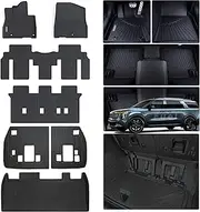 WAYIDSS Floor Mats for 2022-2024 2025 KIA Carnival 8 Seats (Non Hybrid) with Trunk Mat & Backrest Mat TPE All Weather Protection Car Floor Liners with Cargo Liners Covering The Backrest