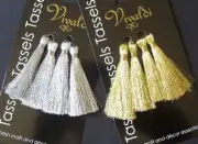 VIVALDI - RIBTEX TASSELS - 4PCS - METALLIC GOLD OR SILVER - 5CM