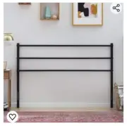 Linenspa Metal Steel Construction Horizontal Bar Design Headboard, Twin, Blk